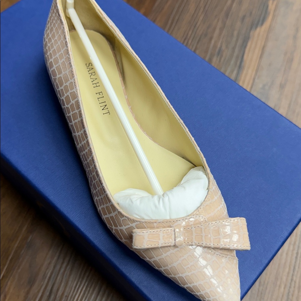 Sarah Flint Natalie light pink snake embossed nappa Women Flats
